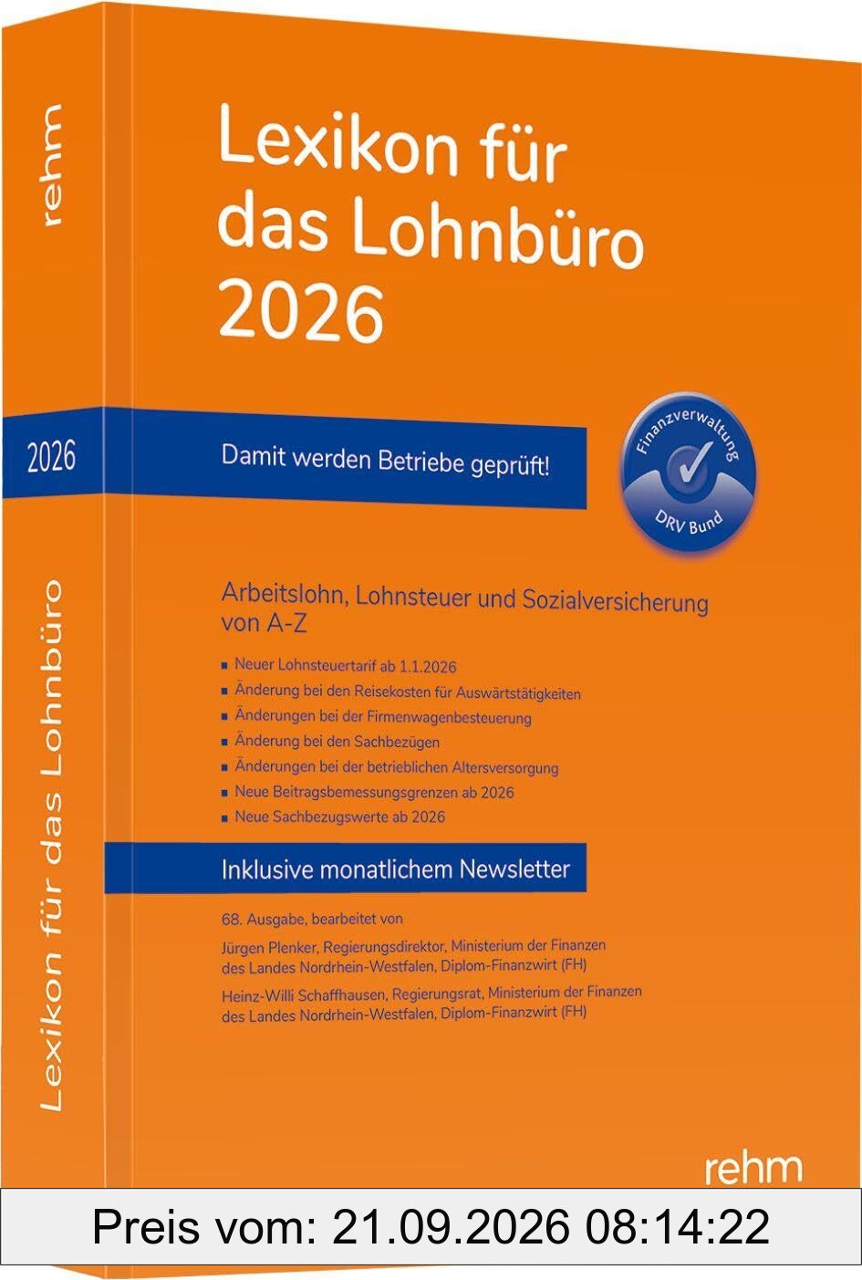 Lexikon für das Lohnbüro 2026: Arbeitslohn, Lohnsteuer und Sozialversicherung von A-Z