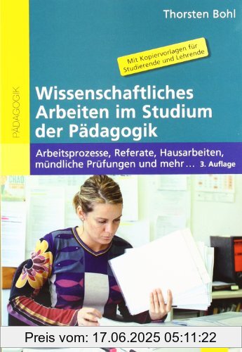 Binding : Taschenbuch, Edition : 3., überarbeitete Aufl., Label : Beltz, Publisher : Beltz, medium : Taschenbuch, numberOfPages : 139, publicationDate : 2008-05-05, authors : Thorsten Bohl, publishers : Eiko Jürgens, languages : german, ISBN : 3407254938
