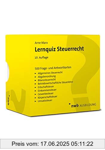 Binding : Broschüre, Edition : 10., überarbeitete, Label : NWB Verlag, Publisher : NWB Verlag, medium : Sonstige Einbände, publicationDate : 2021-01-01, authors : Arne Marx, ISBN : 3482536007