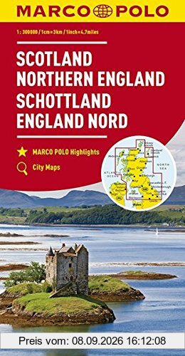 MARCO POLO Karten 1:300.000: MARCO POLO Karte Großbritannien Schottland, England Nord 1:300 000
