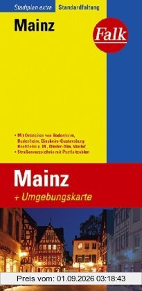 Falk Stadtplan Extra Standardfaltung Mainz