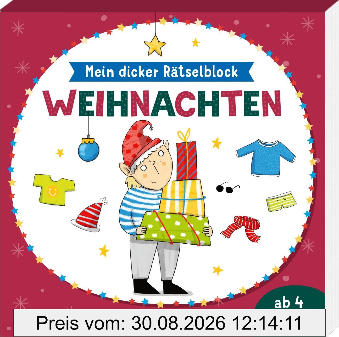 Mein dicker Rätselblock Weihnachten: Ab 4 Jahren | Kniffeliger Wartezeitverkürzer für die Vorweihnachtszeit