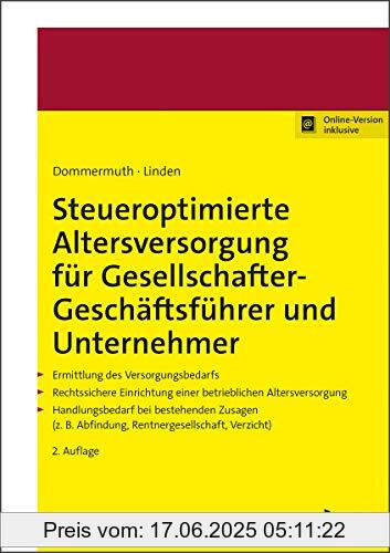 Brand : NWB Verlag, Binding : Gebundene Ausgabe, Edition : Online-Version inklusive, Label : NWB Verlag, Publisher : NWB Verlag, medium : Gebundene Ausgabe, numberOfPages : 635, publicationDate : 2021-03-25, authors : Thomas Dommermuth, Ralf Linden, ISBN : 3482645523