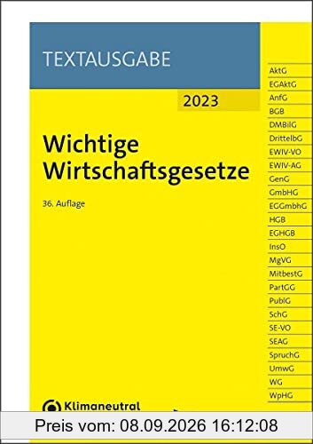 Wichtige Wirtschaftsgesetze (NWB Textausgabe)