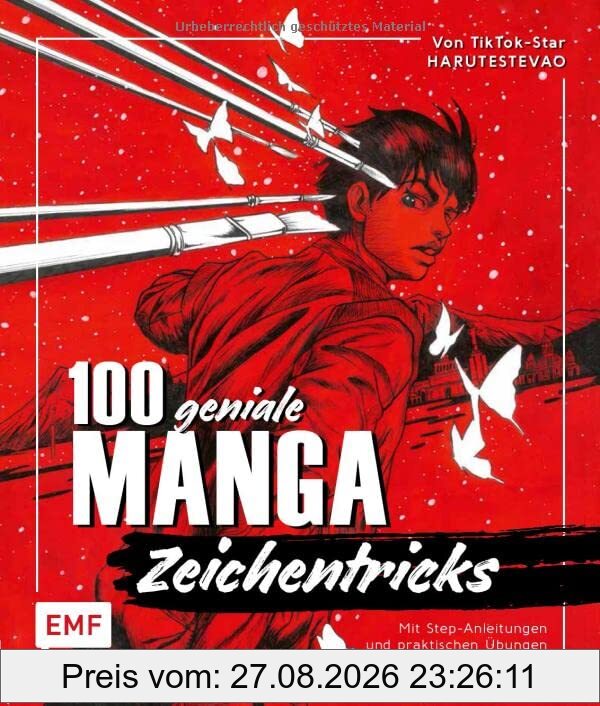 100 geniale Manga-Zeichentricks: Material, Technik, Dynamik und Charakterdesign – Von TikTok-Star Harutestevao – Mit Step-Anleitungen und praktischen Übungen