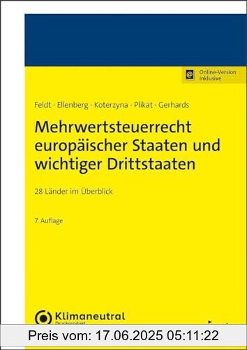 Binding : Taschenbuch, Edition : 7., überarbeitete Auflage. Online-Version inklusive., Label : NWB Verlag, Publisher : NWB Verlag, medium : Taschenbuch, numberOfPages : 1011, publicationDate : 2023-09-25, authors : Matthias Feldt, Diana Ellenberg, Plikat, Marc R., Daniela Gerhards, Jessica Koterzyna, ISBN : 3482593876