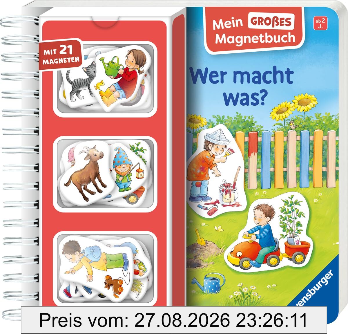 Mein großes Magnetbuch: Wer macht was? - Magnet-Spielbuch ab 2 Jahren, Bilderbuch: Mit 21 Magneten