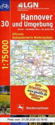 Topographische Sonderkarten Niedersachsen. Sonderblattschnitte auf der Grundlage der amtlichen topographischen Karten, meistens grösseres ... Radwanderkarte Niedersachsen: RC 30S