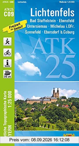 ATK25-C09 Lichtenfels (Amtliche Topographische Karte 1:25000): Bad Staffelstein, Ebensfeld, Untersiemau, Michelau i.OFr., Sonnefeld, Ebersdorf ... Amtliche Topographische Karte 1:25000 Bayern)