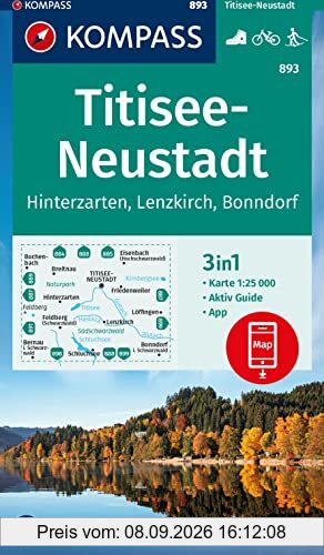 KOMPASS Wanderkarte 893 Titisee-Neustadt 1:25000: 3in1 Wanderkarte mit Aktiv Guide inklusive Karte zur offline Verwendung in der KOMPASS-App. Fahrradfahren. Langlaufen.