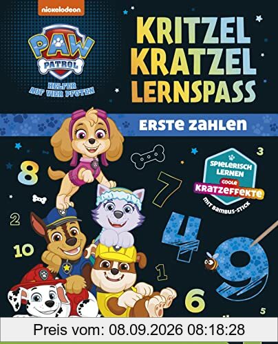 PAW Patrol Kritzel-Kratzel-Lernspaß: Erste Zahlen: Für Kinder ab 5 Jahren │ Spielerische Schulvorbereitung. Lernübungen, Rätsel und Aufgaben mit Marshall, Chase und Co.