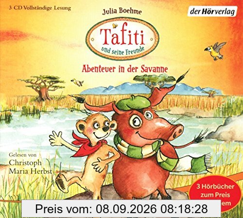 Tafiti und seine Freunde. Abenteuer in der Savanne: Drei Hörbücher: Tafiti und die Reise ans Ende der Welt - Tafiti und das fliegende Pinselohrschwein - Tafiti und das Riesenbaby