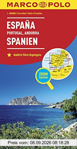MARCO POLO Länderkarte Spanien, Portugal 1:800 000 (MARCO POLO Länderkarten)