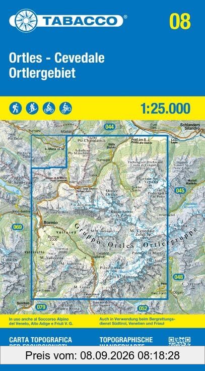 Tabacco Wandern Ortlergebiet 1:25000: Tabacco Wanderkarte 1:25000
