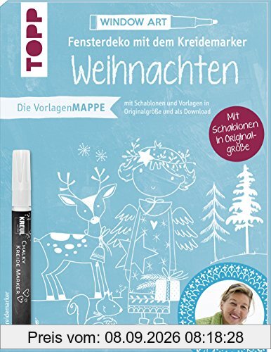 Vorlagenmappe Fensterdeko mit dem Kreidemarker - Weihnachten von Pia Pedevilla. Inkl. Original Kreidemarker von Kreul und Schablonen: 7 Vorlagenbögen ... Schablonen plus sämtliche Motive als Download