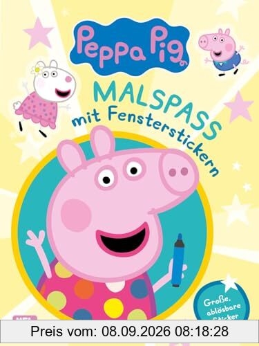 Peppa Wutz: Malspaß mit Fensterstickern: Mit 10 selbstklebenden, wiederverwendbaren Stickern | Peppa, Schorsch und Co im Kinderzimmer