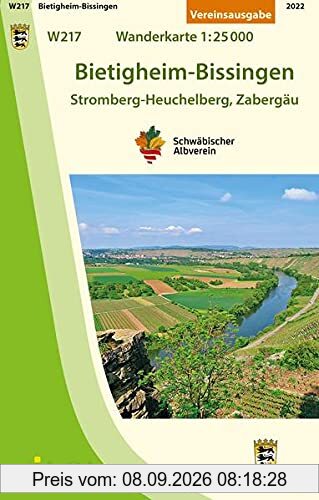 W217 Bietigheim-Bissingen - Stromberg-Heuchelberg, Zabergäu: Wanderkarte 1:25.000 (Karte des Schwäbischen Albvereins)
