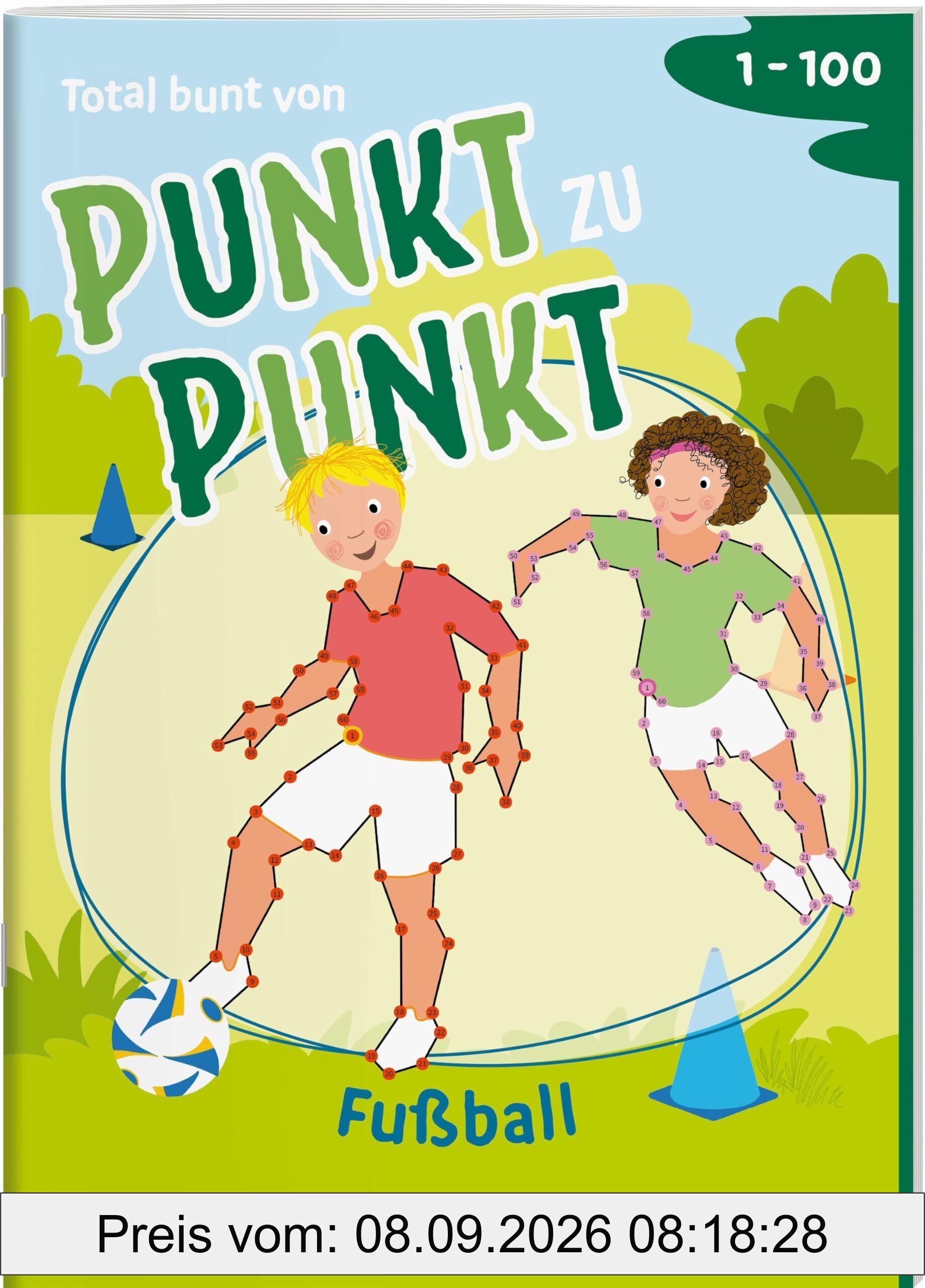 Total bunt von Punkt zu Punkt. Fußball. Von 1 bis 100