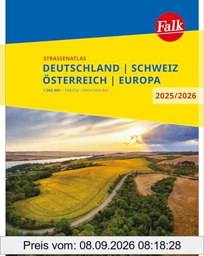 Falk Straßenatlas 2025/2026 Deutschland, Schweiz, Österreich 1:300.000: mit Europa 1:4,5 Mio. (Falk Atlas)