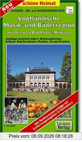 Doktor Barthel Wander- und Radwanderkarten, Südliches Vogtland, Bäderdreieck: Mit Ortsplan Bad Elster, Ringweg. Wander-, Ski- und Radwanderkarte
