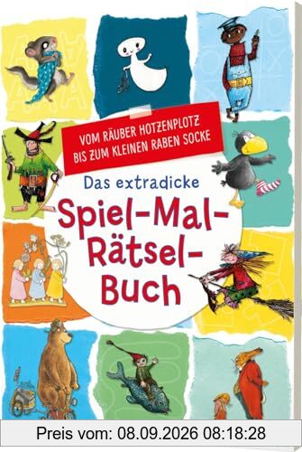 Das extradicke Spiel-Mal-Rätsel-Buch: Vom Räuber Hotzenplotz bis zum kleinen Raben Socke