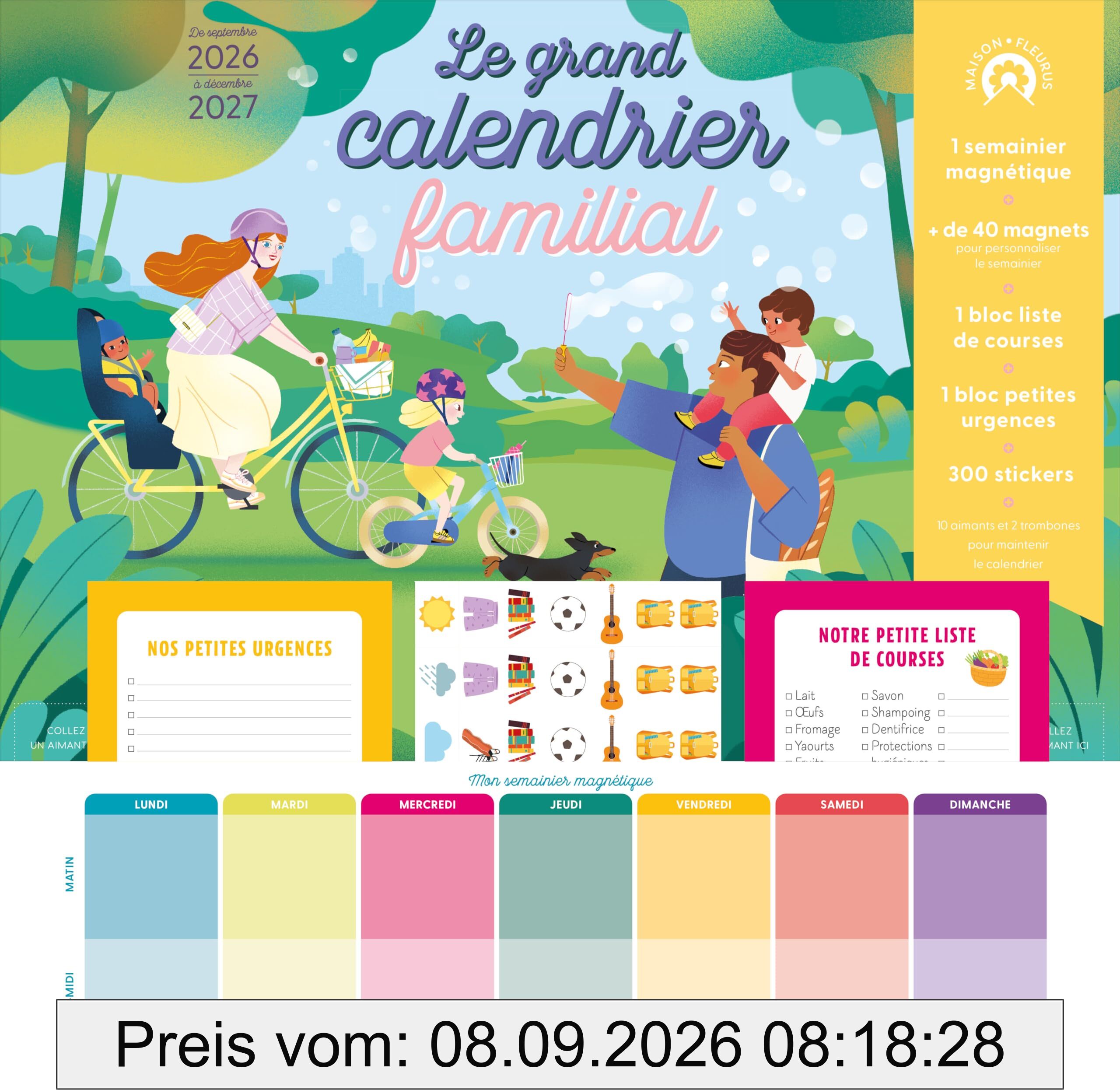 Le grand calendrier familial : de septembre 2026 à décembre 2027