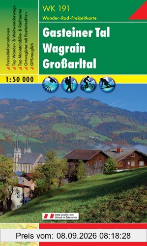 Freytag Berndt Wanderkarten, WK 191, Gasteiner Tal - Wagrain - Grossarltal - Maßstab 1:50.000: Wander-, Rad- und Freizeitkarte