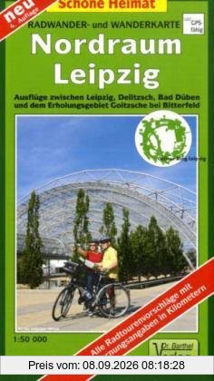 Nordraum Leipzig 1 : 50 000 / Radwander-und Wanderkarte: Ausflüge zwischen Leipzig, Delitzsch, Bad Düben und dem Erholungsgebiet Goitzsche bei Bitterfeld