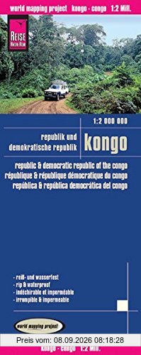 Reise Know-How Landkarte Kongo (1:2.000.000) : Republik und Demokratische Republik Kongo: world mapping project
