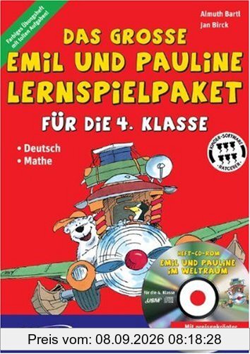 Das große Emil und Pauline Lernspielpaket für die 4. Klasse,Buch u. CD-ROM (Deutsch-Mathe)
