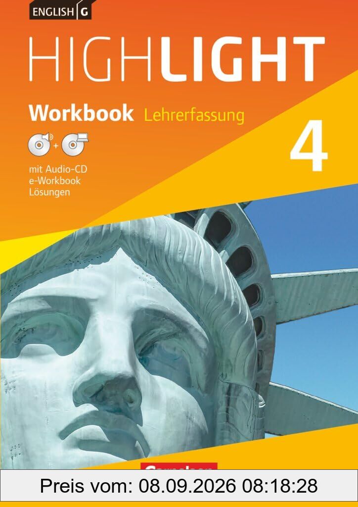 English G Highlight|NULL|Hauptschule|Band 4: 8. Schuljahr|NULL|NULL|Workbook mit Audio-CD und CD-ROM (e-Workbook)- Lehrkräftefassung|NULL