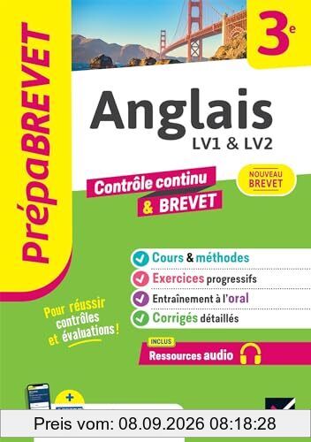 Anglais 3e : LV1 & LV2, contrôle continu & brevet : nouveau brevet