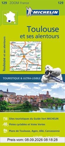 TOULOUSE ENVIRONS 11129 CARTE MICHELIN KAART ZOOM