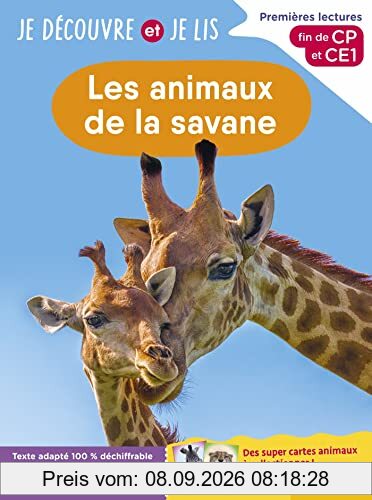 Les animaux de la savane : premières lectures, fin de CP et CE1
