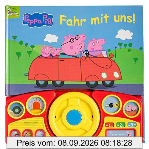 Peppa Pig - Fahr mit uns! - Pappbilderbuch mit beweglichem Lenkrad und 13 spannenden Geräuschen für Kinder ab 3 Jahren