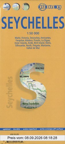 Seychellen: 1:50 000. Einzelkarten: Vaches, Denis, Arid, Fregate 1:25 000, Mahe, Silhouette, Praislin, La Digue, Marianne, Desroches, North 1:50 000, ... 000, Aldabra, Amirantes, Farquhar 1:2 500 000