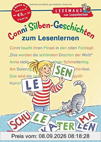 LESEMAUS zum Lesenlernen Sammelbände: Conni Silben-Geschichten zum Lesenlernen: Extra Lesetraining - Lesetexte mit farbiger Silbenmarkierung