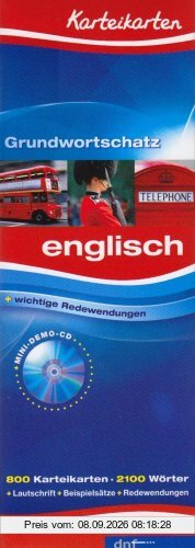 Karteikarten Grundwortschatz Englisch: 800 Karteikarten. Über 2100 Stichwörter. Mit Lautschrift