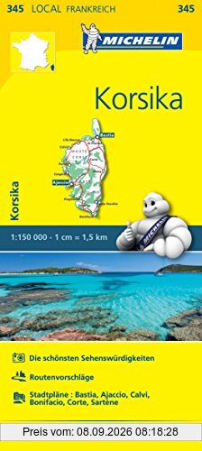 Michelin Korsika: Straßen- und Tourismuskarte 1:150.000 (MICHELIN Localkarten)