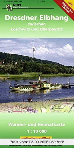 Dresdner Elbhang: Wander- und Heimatkarte 1: 10 000 GPS-fähig wetterfest, reißfest