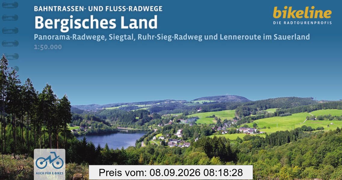 Bahntrassen- und Fluss-Radwege Bergisches Land: Panorama-Radwege, Siegtal, Ruhr-Sieg-Radweg und Lenneroute im Sauerland, 545 km, 1:50.000, GPS-Tracks ... (Bikeline Radtourenbücher)