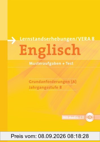 Vorbereitungsmaterialien für VERA - Englisch: 8. Schuljahr: Grundanforderungen - Arbeitsheft mit Hör-CD