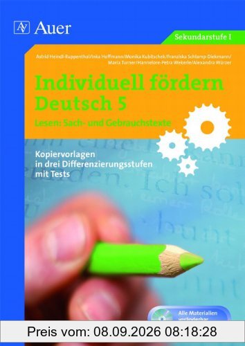Individuell fördern Deutsch 5, Lesen: Sach- und Gebrauchstexte: 5. Klasse