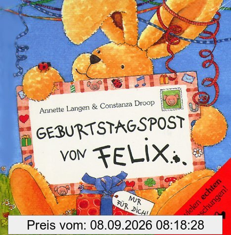 Geburtstagspost von Felix - Minibuch 12 x 12 cm mit vielen echten Ueberraschungen
