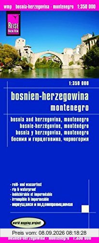 Reise Know-How Landkarte Bosnien-Herzegowina, Montenegro (1:350.000): world mapping project