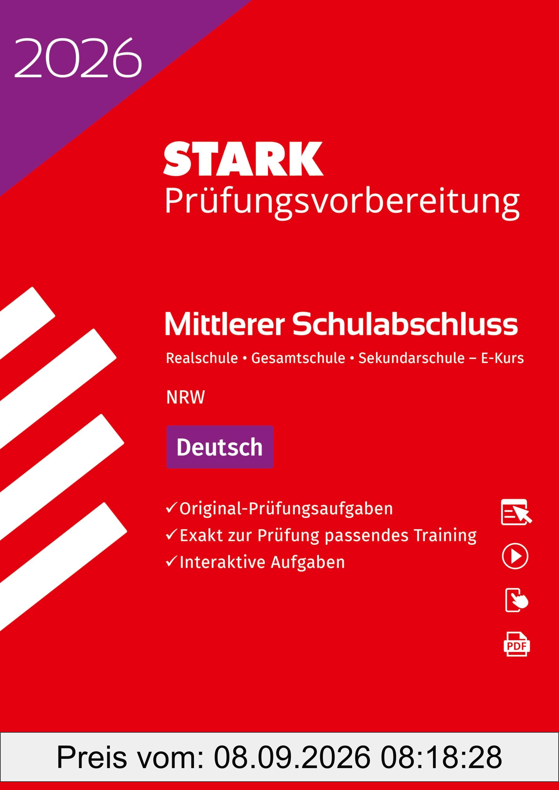 STARK Deutsch E-Kurs - Mittlerer Schulabschluss (MSA) 2026 NRW - Prüfungsvorbereitung (Abschlussprüfungen)