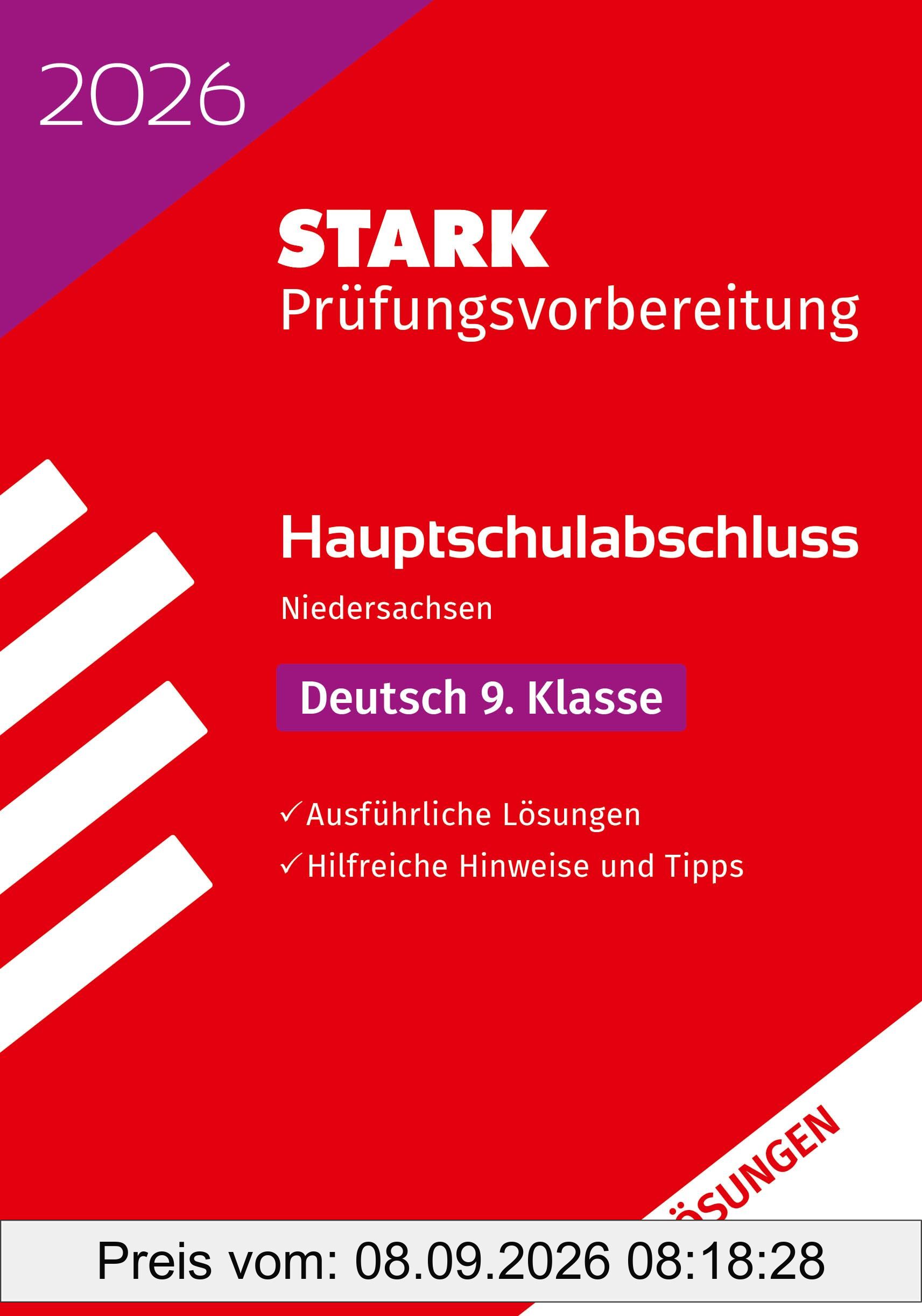 STARK Lösungen zu Deutsch 9. Klasse - Hauptschulabschluss 2026 Niedersachsen - Prüfungsvorbereitung (Abschlussprüfungen)