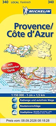 Michelin Provence - Cote d'Azur: Straßen- und Tourismuskarte