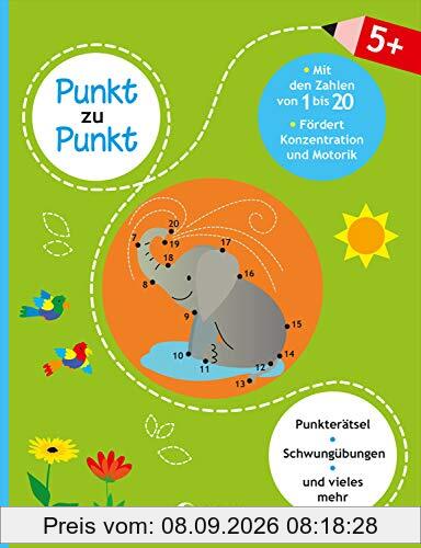 Punkt zu Punkt - Mit den Zahlen von 1 bis 20 (grün): Punkterätsel für Kinder ab 5 Jahre
