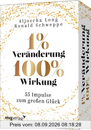 1 % Veränderung, 100 % Wirkung: 55 Impulse zum großen Glück. Mit kleinen Schritten große Ziele erreichen. Das Kartendeck für mehr Erfolg und Zufriedenheit in Beruf und Privatleben